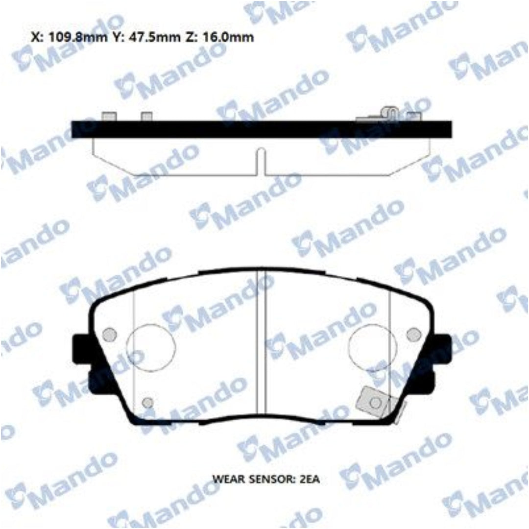 Mando MPK39 Front Brake Pads – Kia picanto 2012